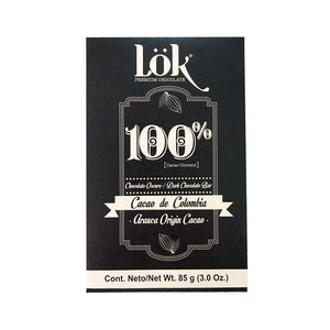 BARRA 85 G 100% CHOCOLATE LOK